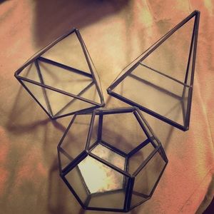 3 piece succulent glass planters